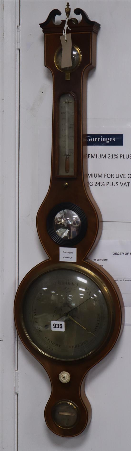 Luigi Solcha of Hull. A wheel barometer H.97cm